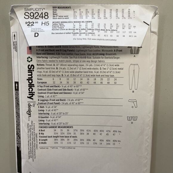 Simplicity 9248 Sewing Pattern Space Mercenary Costume Misses' Sz 6-14 Uncut FF - Picture 3 of 4